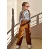imageRolanko Girls Corduroy Cargo Pants Wide Leg Cargo Trousers Streetwear Kids Pants Joggers with Pockets 415 YKhaki
