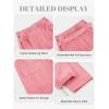 imageRolanko Girls Corduroy Cargo Pants Wide Leg Cargo Trousers Streetwear Kids Pants Joggers with Pockets 415 YPink