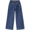 imageRolanko Girls Jeans Denim Elastic Wasit Wide Leg Baggy Pants Kids Clothes 414 YearsA1blue Solid