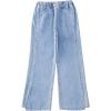 imageRolanko Girls Jeans Denim Elastic Wasit Wide Leg Baggy Pants Kids Clothes 414 YearsA3blue Split