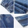 imageRolanko Girls Jeans Denim Elastic Wasit Wide Leg Baggy Pants Kids Clothes 414 YearsA4blue Patchw