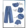 imageRolanko Girls Jeans Denim Elastic Wasit Wide Leg Baggy Pants Kids Clothes 414 YearsBluethreebutton