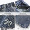 imageRolanko Girls Jeans Denim Elastic Wasit Wide Leg Baggy Pants Kids Clothes 414 YearsBow