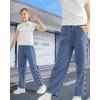 imageRolanko Girls Jeans Denim Elastic Wasit Wide Leg Baggy Pants Kids Clothes 414 YearsC2checkerboard
