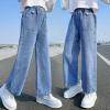 imageRolanko Girls Jeans Denim Elastic Wasit Wide Leg Baggy Pants Kids Clothes 414 YearsC3pocket