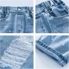 imageRolanko Girls Jeans Denim Elastic Wasit Wide Leg Baggy Pants Kids Clothes 414 YearsC5paint Hole