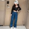 imageRolanko Girls Jeans Denim Elastic Wasit Wide Leg Baggy Pants Kids Clothes 414 YearsD1cargo