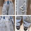 imageRolanko Girls Jeans Denim Elastic Wasit Wide Leg Baggy Pants Kids Clothes 414 YearsE1star