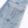 imageRolanko Girls Jeans Denim Elastic Wasit Wide Leg Baggy Pants Kids Clothes 414 YearsF1cargopockets