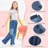 imageRolanko Girls Jeans Denim Elastic Wasit Wide Leg Baggy Pants Kids Clothes 414 YearsG1color Block
