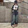 imageRolanko Girls Jeans Denim Elastic Wasit Wide Leg Baggy Pants Kids Clothes 414 YearsHairyheart