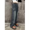 imageRolanko Girls Jeans Denim Elastic Wasit Wide Leg Baggy Pants Kids Clothes 414 YearsHairyheart