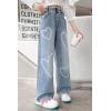 imageRolanko Girls Jeans Denim Elastic Wasit Wide Leg Baggy Pants Kids Clothes 414 YearsLovepattern