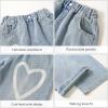 imageRolanko Girls Jeans Denim Elastic Wasit Wide Leg Baggy Pants Kids Clothes 414 YearsLovepattern