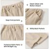 imageRolanko Girls Wide Leg Corduroy Pants High Waist Trousers Vintage Kids Pants Streetwear Casual 412 YearsBeige