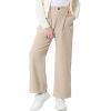 imageRolanko Girls Wide Leg Corduroy Pants High Waist Trousers Vintage Kids Pants Streetwear Casual 412 YearsBeige