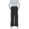 imageRolanko Girls Wide Leg Corduroy Pants High Waist Trousers Vintage Kids Pants Streetwear Casual 412 YearsBlack