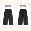 imageRolanko Girls Wide Leg Corduroy Pants High Waist Trousers Vintage Kids Pants Streetwear Casual 412 YearsBlack