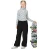 imageRolanko Girls Wide Leg Corduroy Pants High Waist Trousers Vintage Kids Pants Streetwear Casual 412 YearsBlack