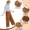imageRolanko Girls Wide Leg Corduroy Pants High Waist Trousers Vintage Kids Pants Streetwear Casual 412 YearsBrown