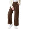imageRolanko Girls Wide Leg Corduroy Pants High Waist Trousers Vintage Kids Pants Streetwear Casual 412 YearsDarkbrown