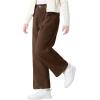 imageRolanko Girls Wide Leg Corduroy Pants High Waist Trousers Vintage Kids Pants Streetwear Casual 412 YearsDarkbrown