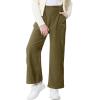 imageRolanko Girls Wide Leg Corduroy Pants High Waist Trousers Vintage Kids Pants Streetwear Casual 412 YearsOlivegreen