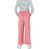 imageRolanko Girls Wide Leg Corduroy Pants High Waist Trousers Vintage Kids Pants Streetwear Casual 412 YearsPink