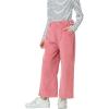 imageRolanko Girls Wide Leg Corduroy Pants High Waist Trousers Vintage Kids Pants Streetwear Casual 412 YearsPink