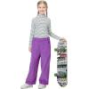 imageRolanko Girls Wide Leg Corduroy Pants High Waist Trousers Vintage Kids Pants Streetwear Casual 412 YearsPurple