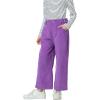 imageRolanko Girls Wide Leg Corduroy Pants High Waist Trousers Vintage Kids Pants Streetwear Casual 412 YearsPurple