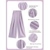 imageRolanko Girls Wide Leg Pants Flowy Loose Fit Palazzo Pants for Girls Kids Linen Trousers Casual Beach 614YPurple