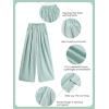 imageRolanko Girls Wide Leg Pants Flowy Loose Fit Palazzo Pants for Girls Kids Linen Trousers Casual Beach 614YSeablue