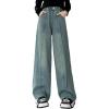 imageRolanko Girls Baggy Jeans Distressed Denim Pants Elastic Waist Wide Leg Jeans for Girls Kids Loose Fit 414 YearsEdgepressing