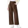 imageRolanko Girls Wide Leg Corduroy Pants High Waist Trousers Vintage Kids Pants Streetwear Casual 412 YearsDarkbrown