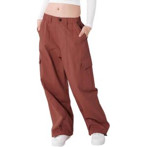 imageRolanko Girls Cargo Pants Wide Leg Streetwear Kids Pants with Pockets Trendy Jogger Trousers 414 YearsRed
