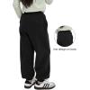 imageRolanko Girls Baggy Sweatpants Solid Jogger Pants Soft Sweats Kids Trousers with Pockets 614YBlack