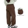 imageRolanko Girls Baggy Sweatpants Solid Jogger Pants Soft Sweats Kids Trousers with Pockets 614YBrown