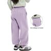 imageRolanko Girls Baggy Sweatpants Solid Jogger Pants Soft Sweats Kids Trousers with Pockets 614YPurple