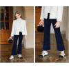 imageRolanko Girls Bell Bottom Chenille Silver Threaded Flare Pants with Pearls Sparkly Corduroy Flare Trousers for Kids 512YNavy