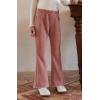 imageRolanko Girls Bell Bottom Chenille Silver Threaded Flare Pants with Pearls Sparkly Corduroy Flare Trousers for Kids 512YPink
