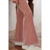 imageRolanko Girls Bell Bottom Chenille Silver Threaded Flare Pants with Pearls Sparkly Corduroy Flare Trousers for Kids 512YPink