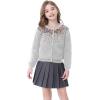 imageRolanko Girls Cardigan Sparkling Sequin Kids Knit Button Up Sweater Cardigan Long Sleeve 411 YearsSequinsgray