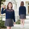 imageRolanko Girls Cardigan Sparkling Sequin Kids Knit Button Up Sweater Cardigan Long Sleeve 411 YearsSequinsnavy