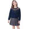 imageRolanko Girls Cardigan Sparkling Sequin Kids Knit Button Up Sweater Cardigan Long Sleeve 411 YearsSequinsnavy