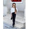 imageRolanko Girls Flare Leggings Yoga Pants with Pockets Stretch Kids Bell Bottoms Wide Leg Dance Pants 414 YearsBlack