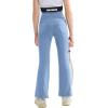 imageRolanko Girls Flare Leggings Yoga Pants with Pockets Stretch Kids Bell Bottoms Wide Leg Dance Pants 414 YearsBlue