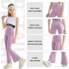 imageRolanko Girls Flare Leggings Yoga Pants with Pockets Stretch Kids Bell Bottoms Wide Leg Dance Pants 414 YearsPurple