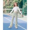 imageRolanko Girls Flare Wide Leg Sweatpants Elastic Waist Bell Bottoms Pants for Kids Sweats with Pockets 512YBeangreen
