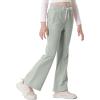 imageRolanko Girls Flare Wide Leg Sweatpants Elastic Waist Bell Bottoms Pants for Kids Sweats with Pockets 512YBeangreen